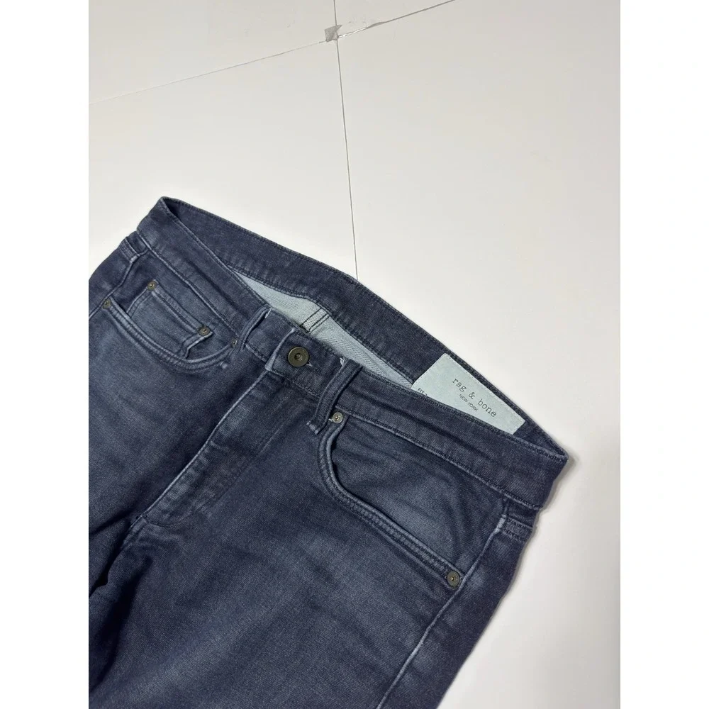 rag & bone Men's Fit 2 Slim Jeans Dark Wash Size 34x30 Stretch Designer Luxury